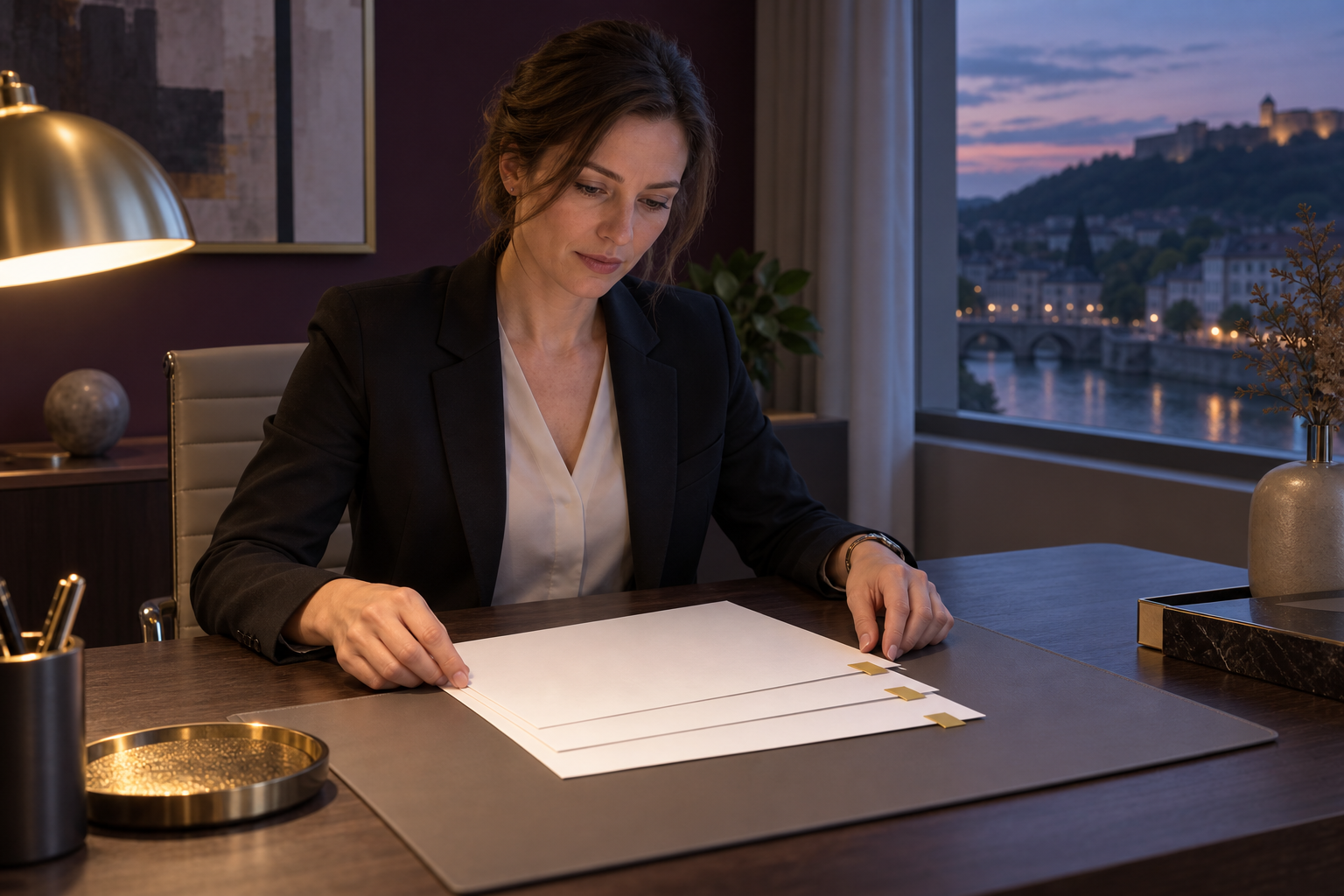 Gestionnaire de soirée devant des fiches de suivi